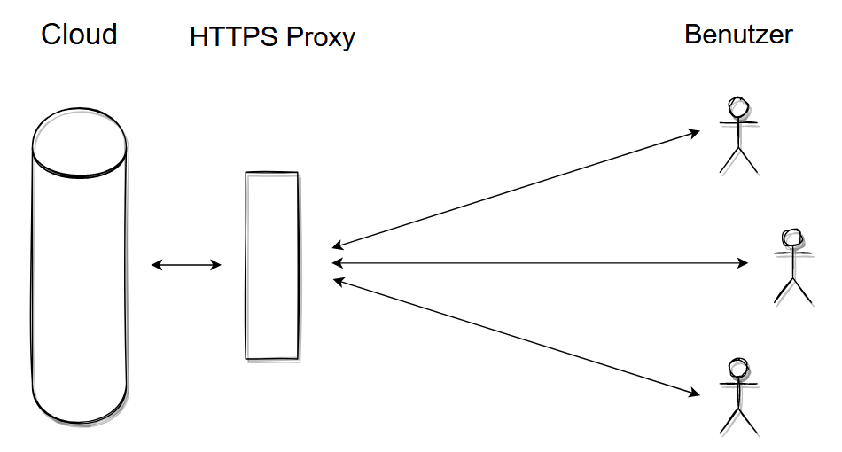 HTTPS Proxy, der Zugriff erfolgt per Browser über das Internet
